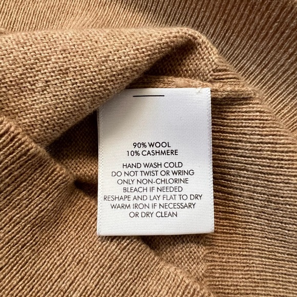 White + Warren Wool Cashmere Camel Tan Sweater Size Large - Picture 3 of 7